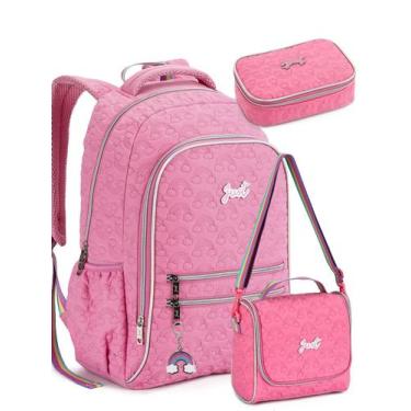 Imagem de Kit Escolar Meninas Arco RS Mochila de Costas + Lancheira - Clio