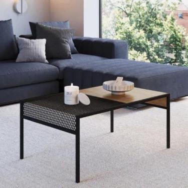 Imagem de Mesa De Centro 80Cm York - Trama Aço Expandido Industrial Artesano, Pr