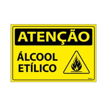 Imagem de Placa De Sinalização Atenção Álcool Etílico 30x20 Ecom IA - SA71 F9e