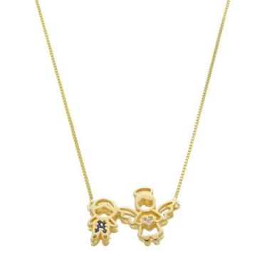 Imagem de Colar com Pingente Filho e Anjo Banhado a Ouro 18k - Crislu Semi Joias