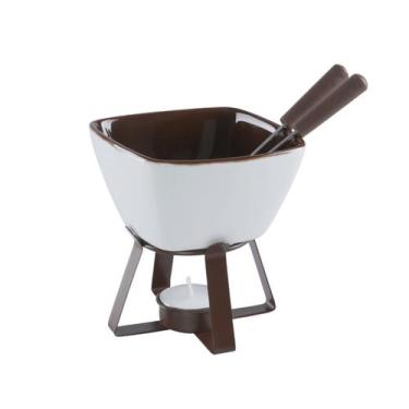 Imagem de Fondue Conjunto com 5 Peças Namur Branco Cerâmica de 300mL - Hauskraft