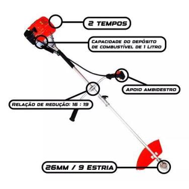 Imagem de Roçadeira Nakasaki 63cc 3,2kw Gasolina C-motopoda Podagalhos - Sa, Son