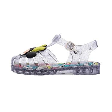 Imagem de mini melissa Possession Disney Jelly Shoe para crianças – sapato icônico original dos anos 90 com aplique Mickey e Minnie Mouse, sandália de pescador transparente para crianças, Glitter transparente,