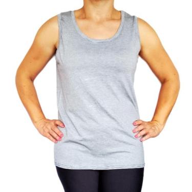 Imagem de Camiseta Feminina Regata Básica Lisa Viscolycra Pp ao Plus Size - PEQU