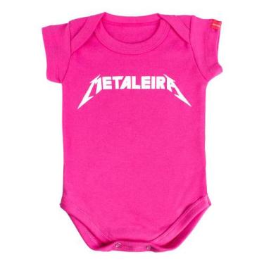 Imagem de Body Bebê Metallica Sátira Metaleira Rosa Pink - Art Rock, p