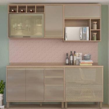 Imagem de Cozinha Modulada 4 Peças Sem Tampo Yara Luciane Vanilla/grafite