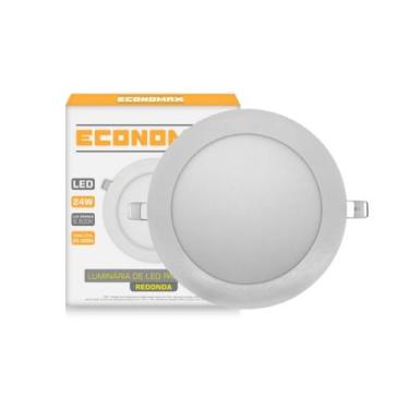 Imagem de Kit 4 Painéis Led embutir 24w Redondo Branco Frio Bivolt - Economax