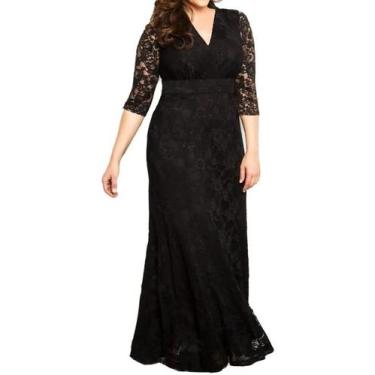 Imagem de Vestido Madrinha Longo Plus Size  Renda Festa Formatura Civil - ShoopW
