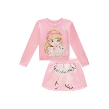 Imagem de Conjunto inverno rosa menina manga longa Infanti 2 a 8 anos, Conjunto 