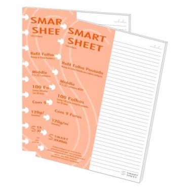 Imagem de Kit 2 Refil Caderno Inteligente 120g 100 Folha Pautado Medio - Best