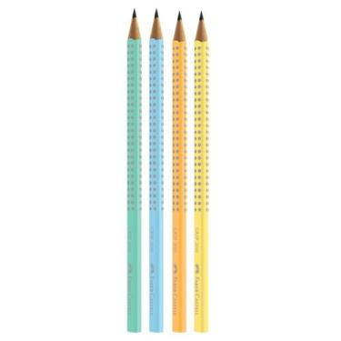 Imagem de Kit 04 Lápis Grafite Preto Nº2 B Faber Castell, Grip 2001, Super Soft,