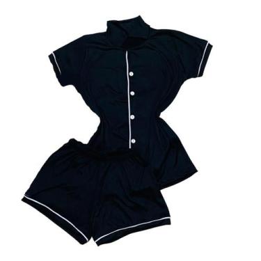Imagem de Pijama Blogueira com Botões - liso - Gringas Model, Preto, G