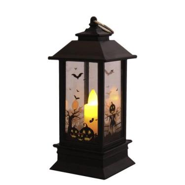 Imagem de Decoração Lampião Quadrado Com Luz Com Desenhos Halloween - 7Lobos