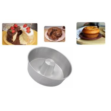 Imagem de Tabuleiro Redondo Forma Canudo Assadeira Cone Alumínio Polido Certific