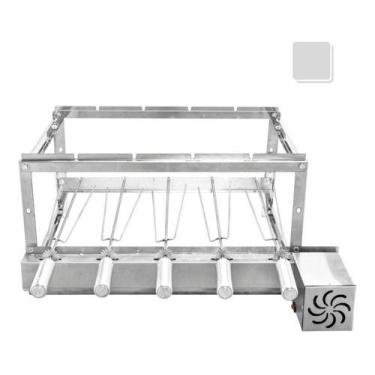 Imagem de Gira Grill Churrasqueira Inox 5 Espetos - Netshop, Direito, 110V/220V