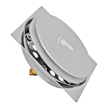 Imagem de Ralo Click Inteligente Veda Cheiro Banheiro Aço Inox Pop Up Clic 15x15