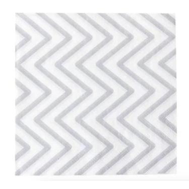 Imagem de Guardanapo de Papel Folha Dupla Folhas Chevron Prata 32x32 cm Silver F