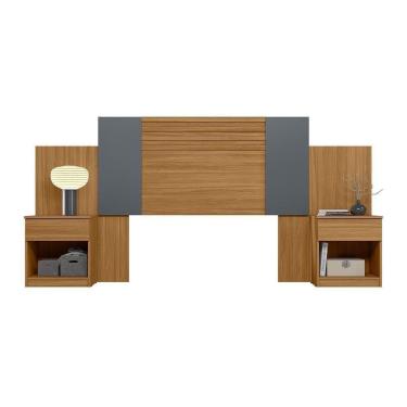 Imagem de Cabeceira Casal Araguaia Extensível Ripada Color Flex Freijó Cinza Moval Freijó Cinza