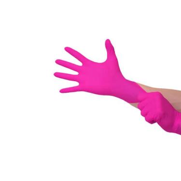 Imagem de Luva Rosa P De Procedimento Nitrílica Cx 100 Un - Várias