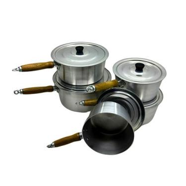 Imagem de Conjunto de Panelas Alumínio Grosso 5pçs Tamanho 14cm á 22cm - Alumíni