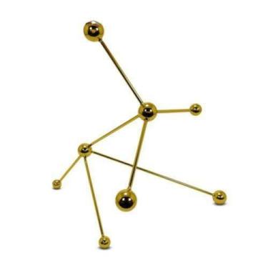 Imagem de Escultura Decorativa Moleculas Maior Dourado Impecavel Luxo - LUXdécor
