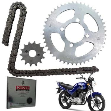Imagem de Kit Transmissão Relação Ybr 125 2003 até 2008 Aço 1045 King Moto Parts
