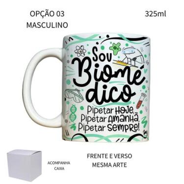 Imagem de Caneca 325ml Flork Profissões Biomédica Biomédico - LARANJA E MIMOS