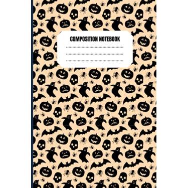 Imagem de Composition Notebook: Halloween Wide Ruled Journal 6x9 100 Pages | Gifts For Dad, Friend, Husband, Uncle, Mom, Grandpa, Kids | Amazing Skull Oriented Halloween Notebook