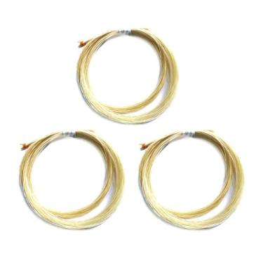 Imagem de OYSTERBOY 3 Hanks cavalo mongol substituição cabelo pérola branca não branqueada 74,5 cm ferramentas de recabelo arco violino musical para violino viola violoncelo acessórios