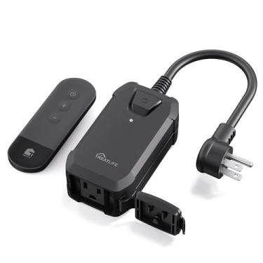 Imagem de TREATLIFE Plugue Dimmer Externo com Controle Remoto Sem Fio de 100 Pés, Resistência Às Intempéries Ip44, Interruptor Dimmer para Luzes de Corda Reguláveis, Luzes de Pátio, Lâmpadas (, Preto)