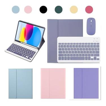 Imagem de Genérico - Capa Tablet + teclado removível + Mouse Para Samsung Tab S7/S8 T870/875/X700/X706 (cinza lavanda, Teclado comum)