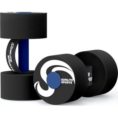 Imagem de Sunlite Sports Halteres para exercícios de piscina, equipamentos aeróbicos aquáticos, halteres de espuma EVA de alta densidade com tira de alça, terapia aquática, fitness na piscina, exercício