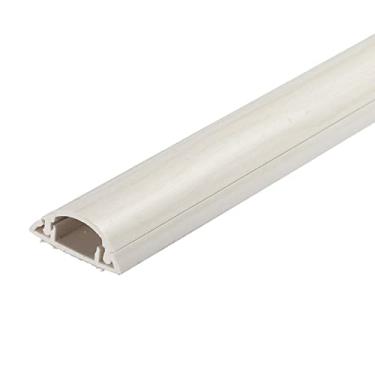 Imagem de PATIKIL Capa para cabo de piso/parede 99 cm C x 1 L x 0,4 A canal oculto autoadesivo cinza claro para gerenciamento de fios de TV