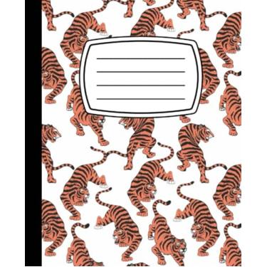 Imagem de Tiger Composition Notebook College Ruled: tiger pattern, | 7.5 x 9.25 inches, 120 pages |, Wide Lined Journal for Big Cat Lover, Cute Composition Notebook for School, Office & Home Use