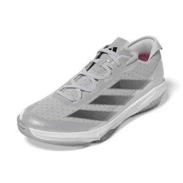 Imagem de adidas Tênis de beisebol masculino Adizero Impact Silver Speed Turf, Prata metálico/preto/cinza, 18