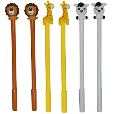 Imagem de Maydahui 12 canetas esferográficas de animais fofos, desenhos animados, girafa, cavalo, estilo cavalo, tinta gel preta para escola, escritório, artigos de papelaria