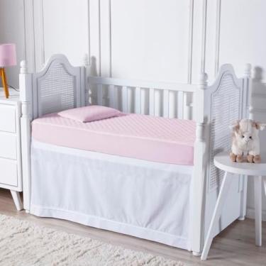 Imagem de Capa de ColchãoImpermeável Para Berço Enxoval De Bebê c/Elástico (ROSA)