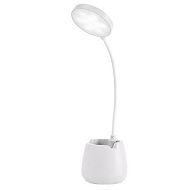 Imagem de Lâmpada LED Recarregável, Luz de Leitura de Mesa Com 3 Temperaturas de Cor Lâmpada Pequena Com Porta USB, Abajur Com Mangueira Universal para Quarto, Sala de Estar, Escritório,