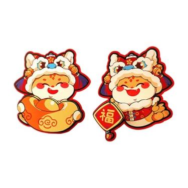 Imagem de shamjina Adesivos de porta 3D do ano da lunar chinesa, material de papel, decoração de festival de primavera para paredes de TV, acessório, Style a