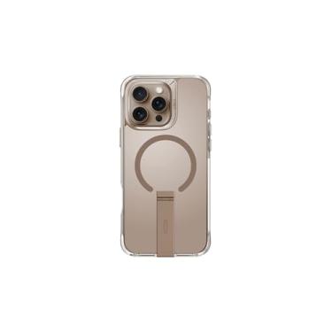 Imagem de UNIQ Capa para celular ELEVA compatível com iPhone 16 PRO (2024), 6.3, carregamento MAGCLICK com suporte vertical (ouro taupe)