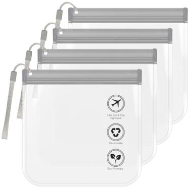 Imagem de RONRONS Bolsa de Higiene Pessoal Transparente Aprovada pela TSA, Bolsa de Higiene Pessoal de Viagem, Bolsa de Higiene Pessoal TSA, Essenciais de Viagem, Sacos de Viagem Transparentes para Produtos de