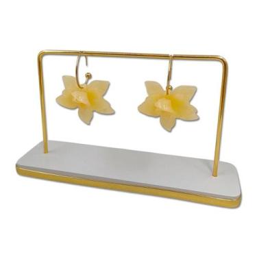 Imagem de Expositor Brinco Arara com Metal Dourado - Offwhite - Pierjoi