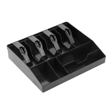 Imagem de Bandeja de inserção de gaveta de caixa registradora - bandeja de dinheiro portátil, caixa de armazenamento organizadora de dinheiro de substituição, 4 notas / 5 moedas