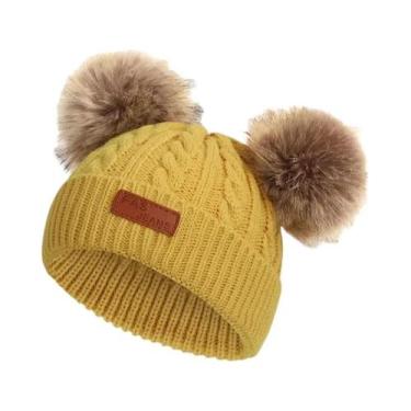 Imagem de Chapéu de Bebê de Lã com Pompom - Quentinho para Outono/Inverno, taman