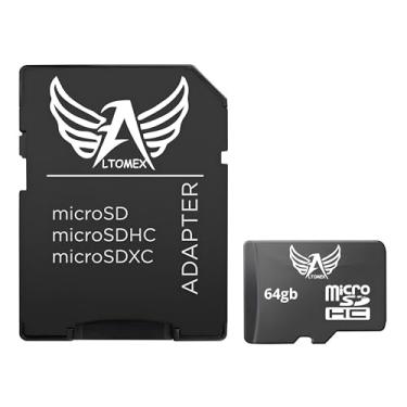 Imagem de Cartão de Memória 64GB, Classe 10, com Adaptador USB, Compatível com Smartphones, Tablets, GPS, Som Automotivo, Cameras e Drones