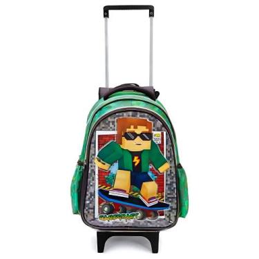 Imagem de Mochila De Rodinhas 2 em 1 Escolar Infantil Gamecraft Skate - Denlex, 