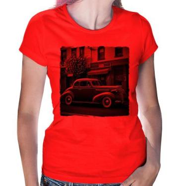 Imagem de Baby Look Carro antigo na cidade - Foca na Moda, Vermelho, M