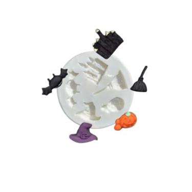 Imagem de MOLDE DE SILICONE CHAPÉU, ABÓBORA, VASSOURA, MORCEGO.