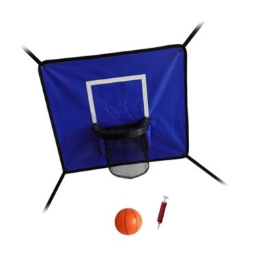 Imagem de YIJU Mini argola de basquete para acessórios de trampolim para todas as idades fáceis de montar a cama de pular de garoto ao ar livre interno, Azul