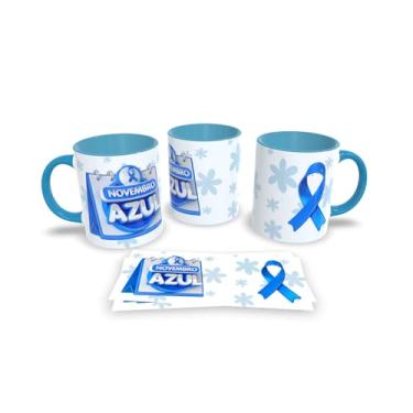 Imagem de Canecas Azul de Porcelana Personalizadas Novembro Azul (Mod.14)